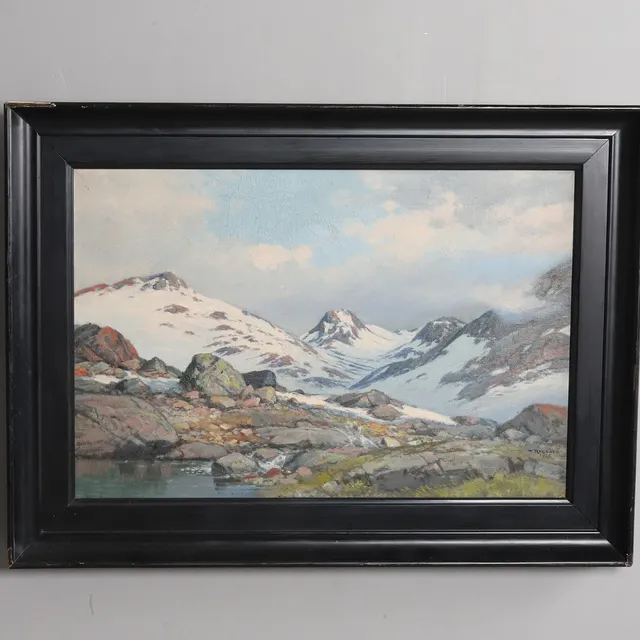 THORVALD RYGAARD. Olja på duk, fjällmotiv, signerad och daterad 1925.