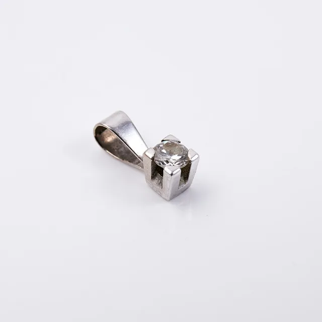 HÄNGE, 18 k vitguld med briljantslipad diamant ca 0.16 ct.