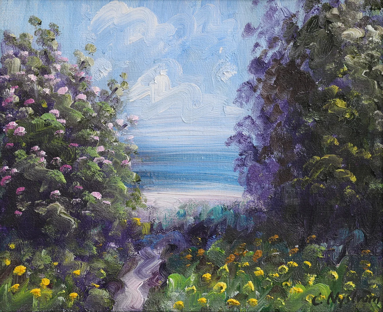 CONNY NYSTRÖM (1943-). OLJA PÅ DUK, "MOT HAVET", SIGNERAD & DATERAD - 94. — Paintings — Crafoord Auktioner Lund