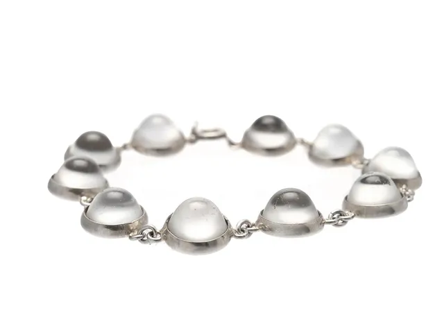 ARMBAND, silver, glasstenar, Mattsson & Olsson, Malmö 1956, längd 19 cm, vikt 22,4 g.