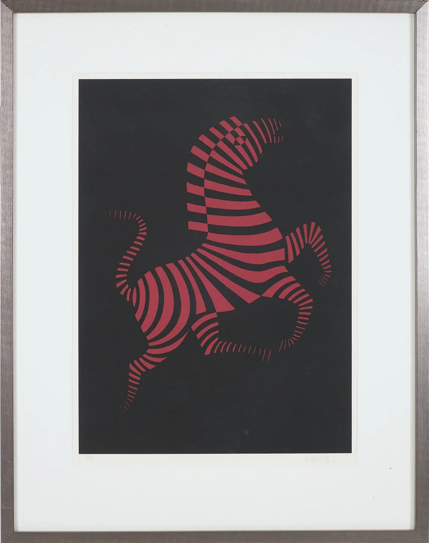 VICTOR VASARELY. Zebra, signerad samt numrerad 69/250. — Engravings & Prints — Stockholms Auktionsverk Sickla