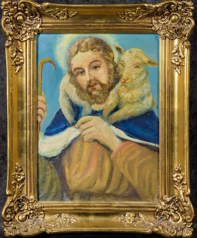 Ubekendt kunstner, motiv med fårehyrde