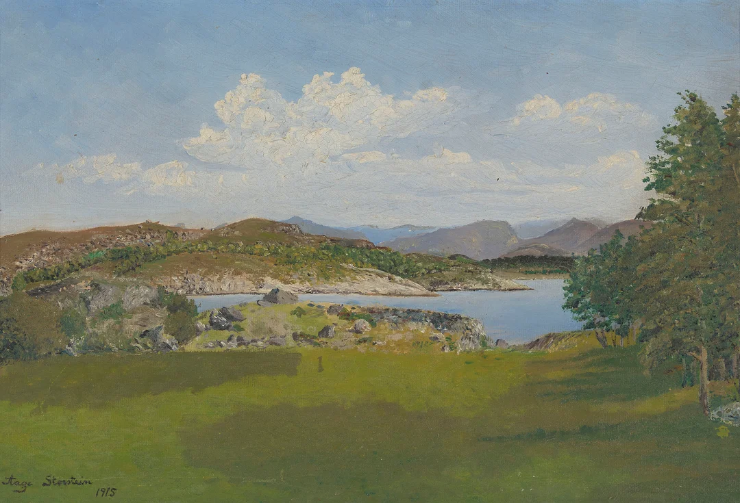 Storstein, Aage — Fra Lindøy, 1915 — Kunst/Maleri — Blomqvist