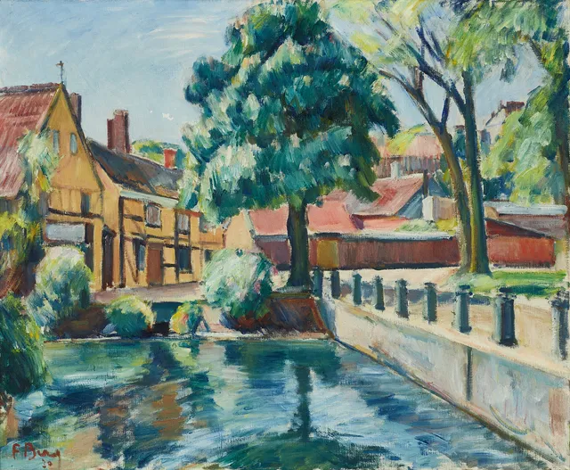 FRANS BERG (1892-1949). Ankedammen i Ystad, signerad och daterad F Berg 30, olja, duk.