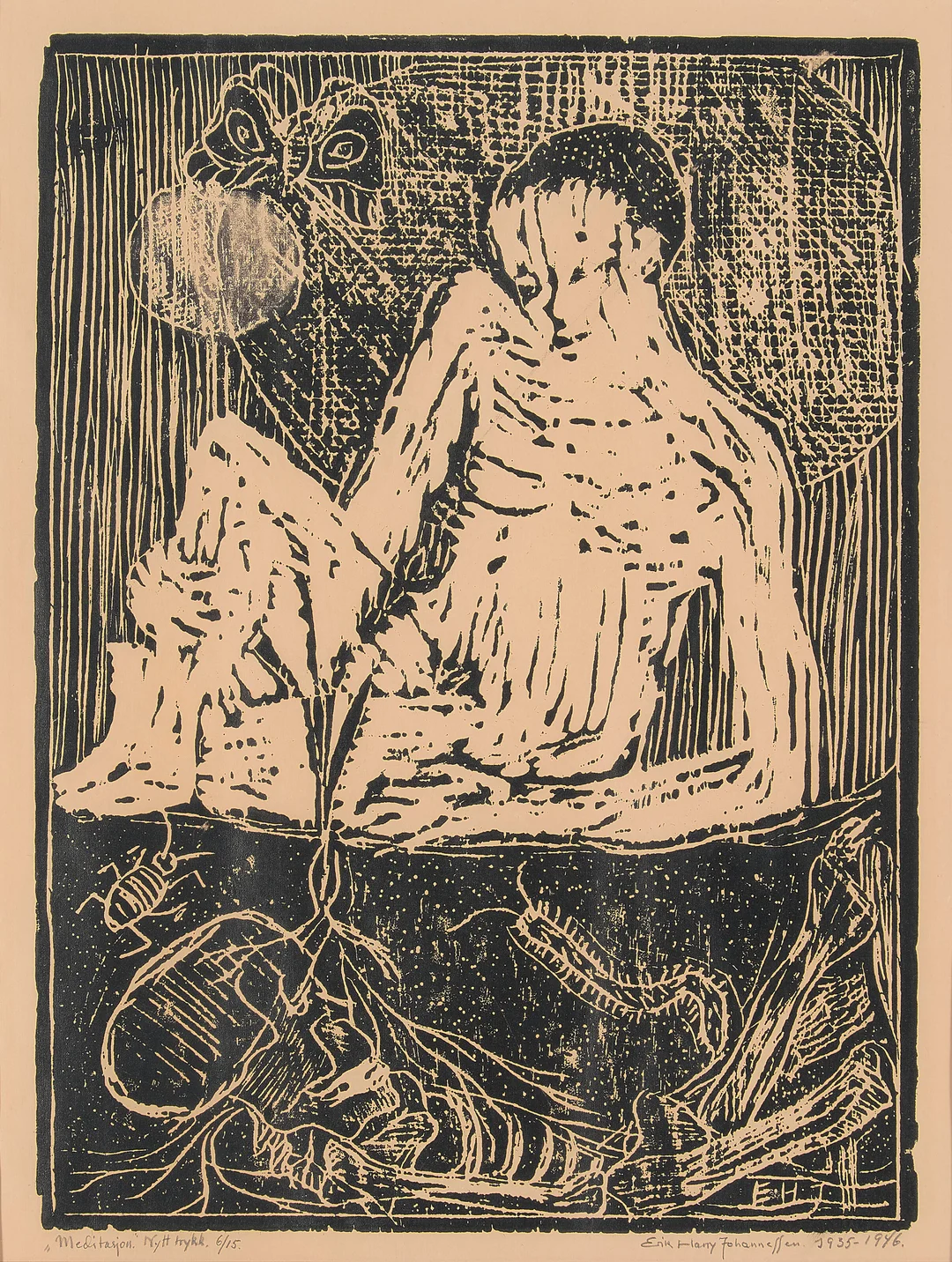 Johannessen, Erik Harry — "Meditasjon" 1935-1946 — Kunst/Grafikk — Blomqvist