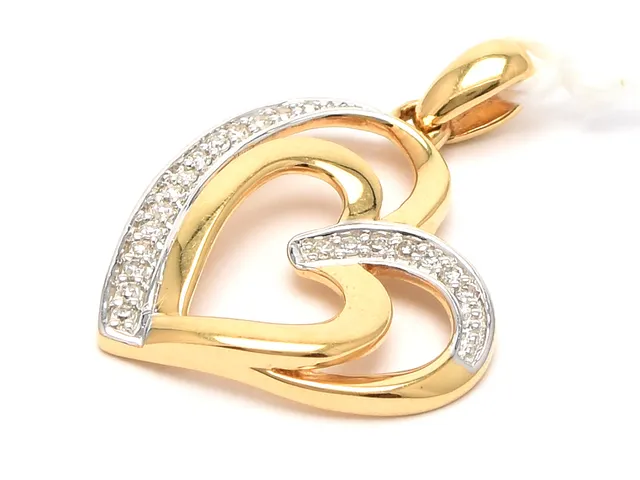 Hänge 18K 2,4g, hjärta med åttkantslipade diamanter 21xca0,005ct