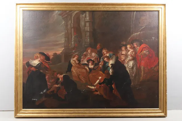 PETER PAUL RUBENS. Hans efterföljare. Oljemålning på duk, Kärlekens trädgård.