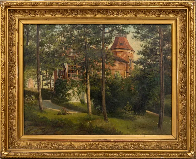 LOTTEN VON GEGERFELT. Sommarvilla, Gunnarstorp, Alingsås, olja på duk, signerad.