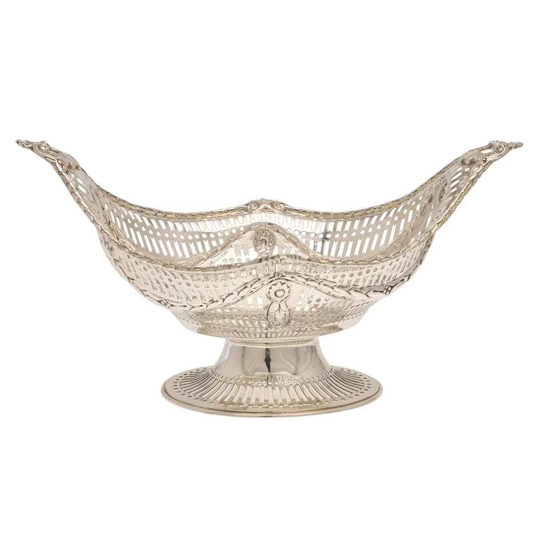 A LATE VICTORIAN SILVER TABLE BREAD BASKET. — Silver — Lawrences Auctioneers