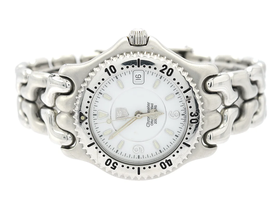 Tag Heuer, Ø36mm, ref: WG5114-P0, boettnr: 58715, stål, manuell, datum, armband i stål orginal, box, extra länkbitar — Klockor/Heuer — Kaplans