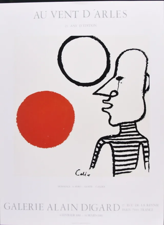 ALEXANDER CALDER. Utställningsaffisch, offsettryck, Galerie Alain Digard 1981.