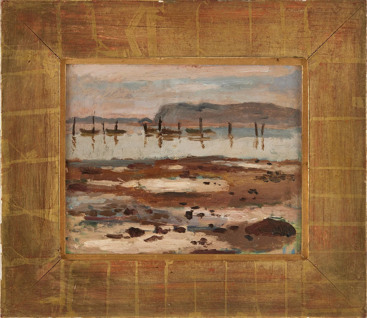 NISSE ZETTERBERG. Kustlandskap, oljemålning på pannå, monogramsignerad och daterad 46. — Paintings — Stockholms Auktionsverk Magasin 5