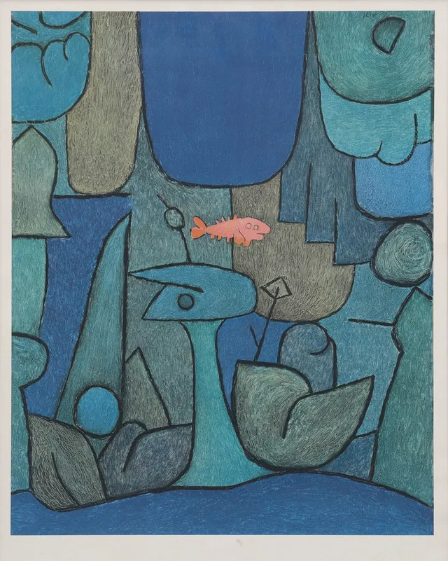PAUL KLEE. , efter, litografiskt tryck, motiv "Underwater garden".