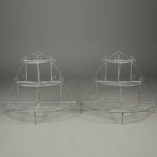 ARCHITECTURAL GARDEN ETAGERES, A PAIR.