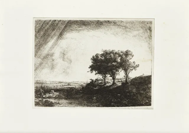 REMBRANDT VAN RIJN. EFTER. Varierande motiv, fyra stycken etsningar efter Rembrandt utgivna av Nationamuseum.