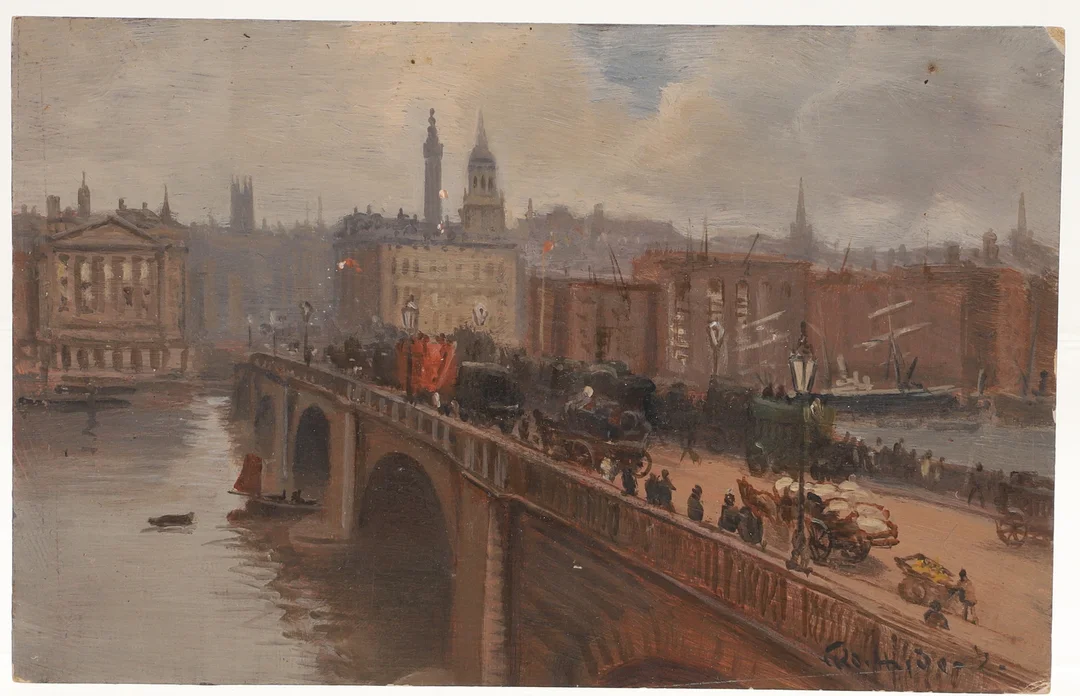 GEORGE HYDE-POWNALL (1866-1939). 'LONDON BRIDGE FROM THE SURREY SIDE'. — Paintings — Lawrences Auctioneers