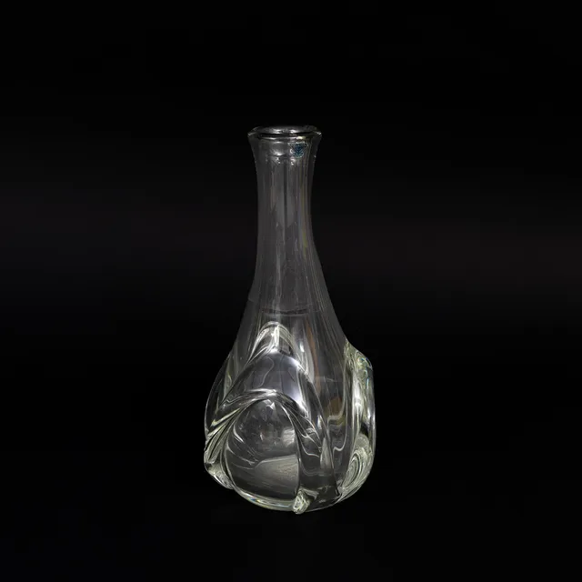 HUGO GEHLIN. Vas, konstglas, Gullaskruf, Signerad.