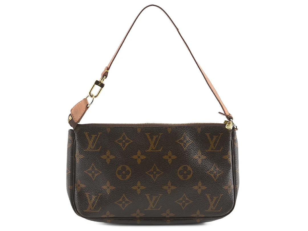 VÄSKA, LOUIS VUITTON, Pochette Accessories. monogram canvas, 21x12x4cm, slitage — Accessoarer/Väskor — Kaplans