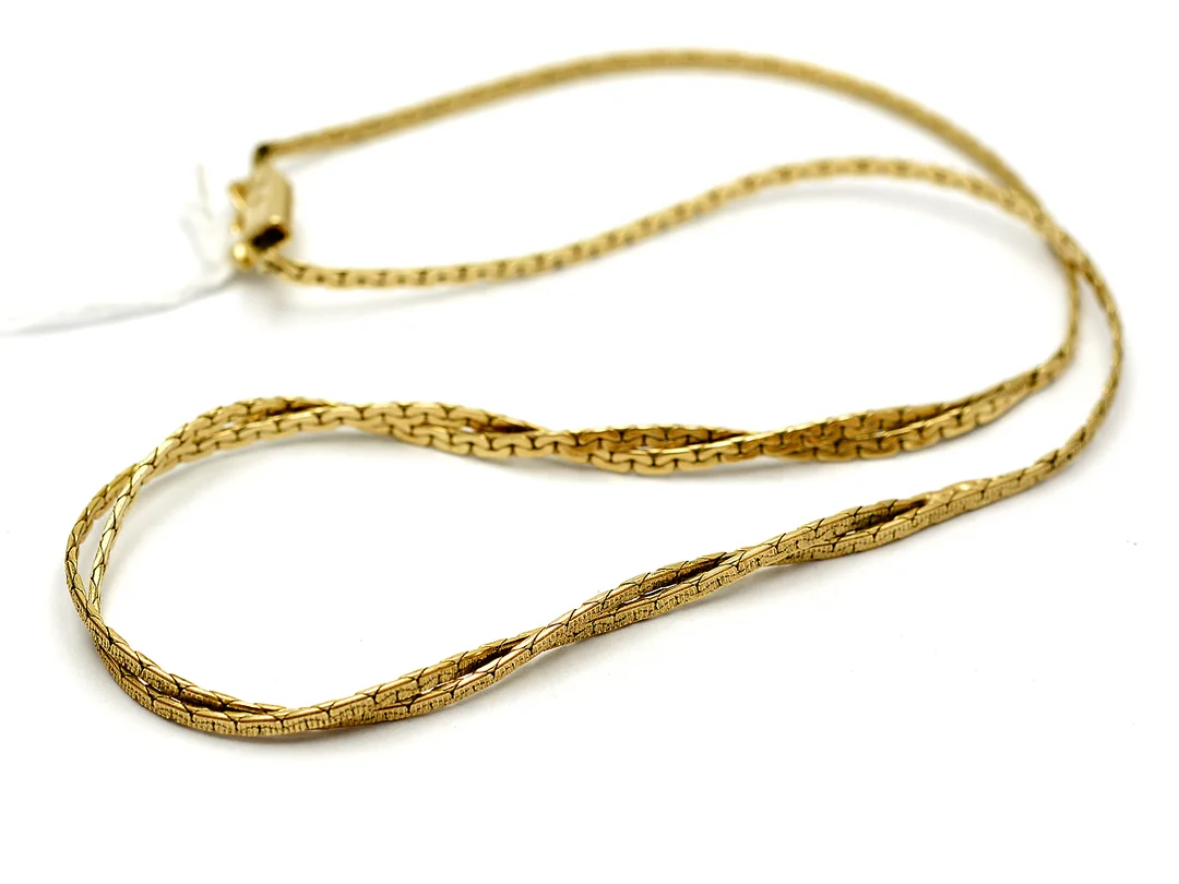 Collier S835 8,8g 41,5cm, små skador, guld pläterad — Smycken/Collier — Kaplans