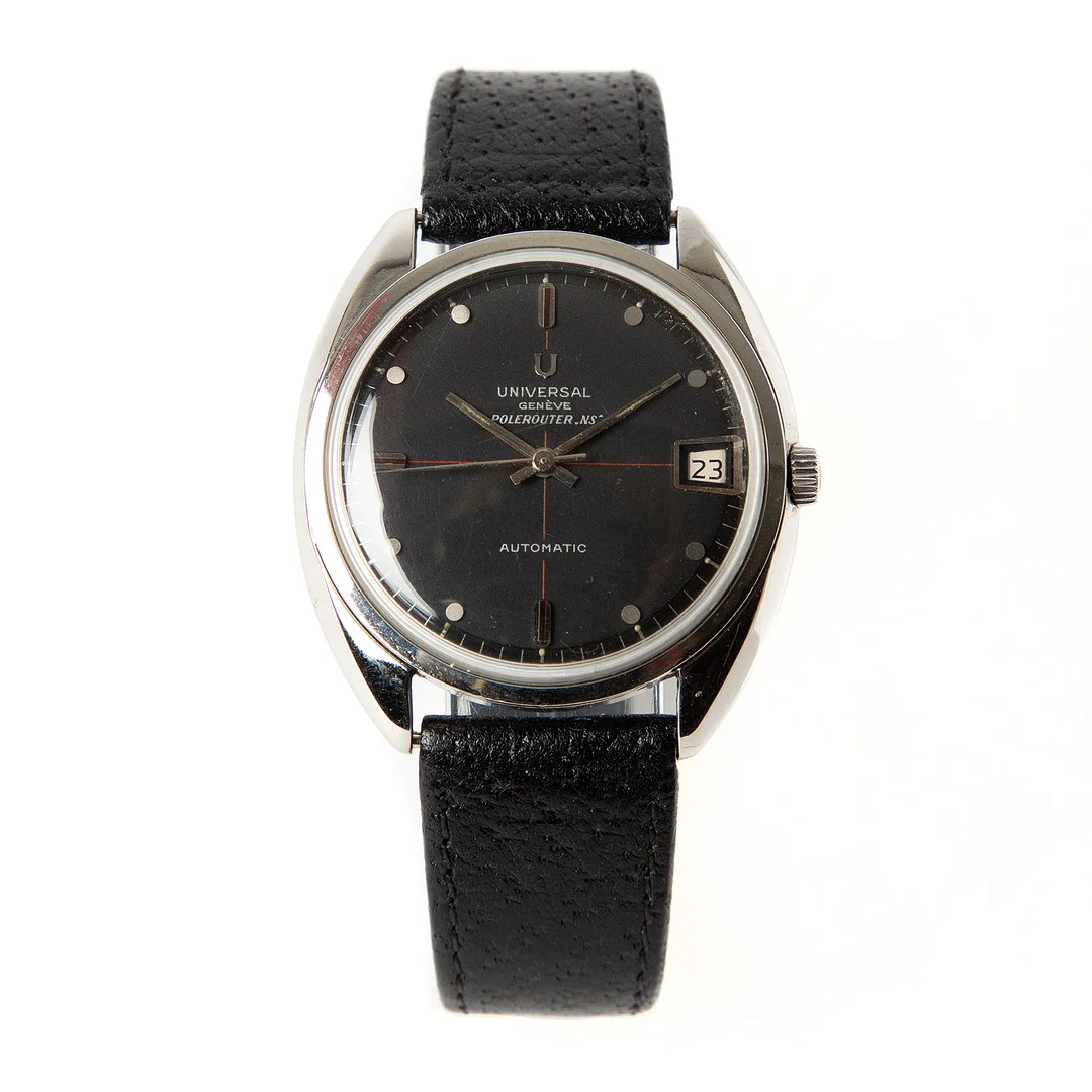 UNIVERSAL, armbandsur, Polerouter NS, stål, Genève, 1960-tal. — Wristwatches — Stockholms Auktionsverk Göteborg