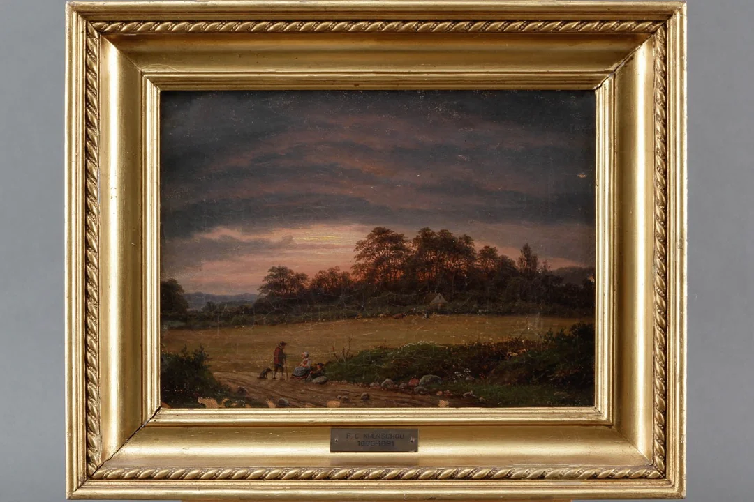 F.C. Kiærschou. Landskabsmotiv, olie på lærred — Paintings and sculptures/Older pictorial arts — Lauritz