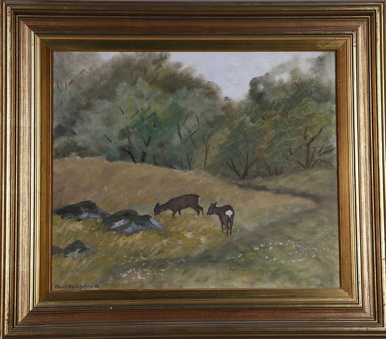 CHARLOTTA LILJEFORS. olja på duk, signerad och daterad -80. — Paintings — Gomér & Andersson Norrköping