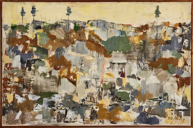 NILS SÖDERBERG. Sommarnatt Övre Norrland, olja på duk, 72 x 110 cm.