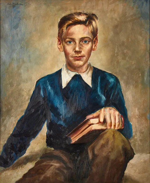 KEH HABER. Studerande gosse, olja på duk, signerad och daterad -51.