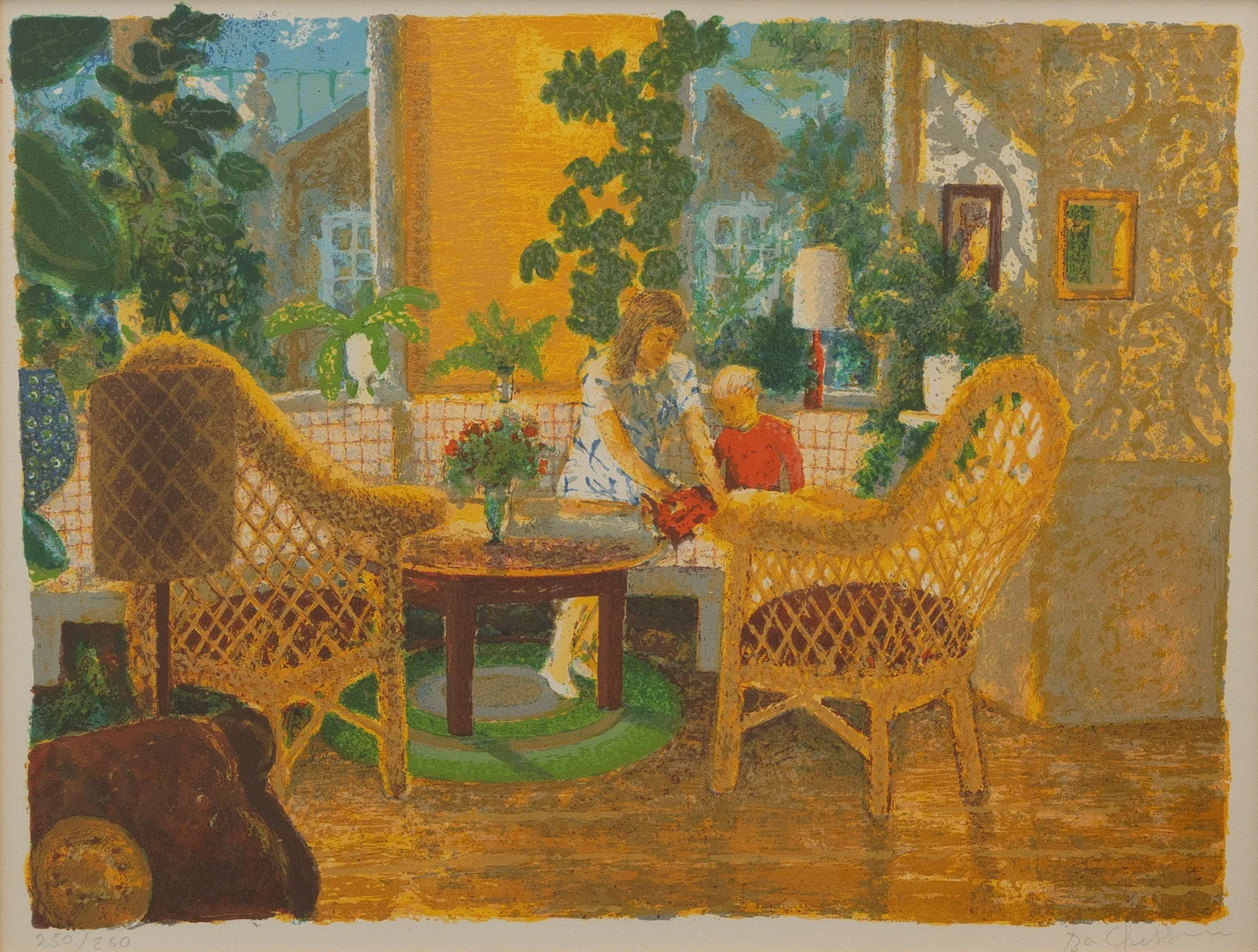 BO LARSSON (1945-1987). Rumsinteriör, litografi nr 250/260, signerad. — Engravings & Prints — Garpenhus Auktioner