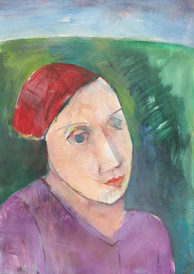 MÅNA LAGERHOLM. Gouache på papper, signerad och daterad -90.