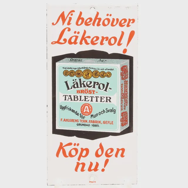 EMALJSKYLT, Läkerol, 1970-tal.