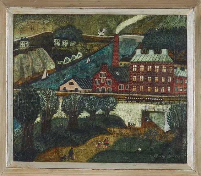 GÖSTA GUSTAVSSON. "Från Fåfängan", olja på duk, signerad och daterad 1969.