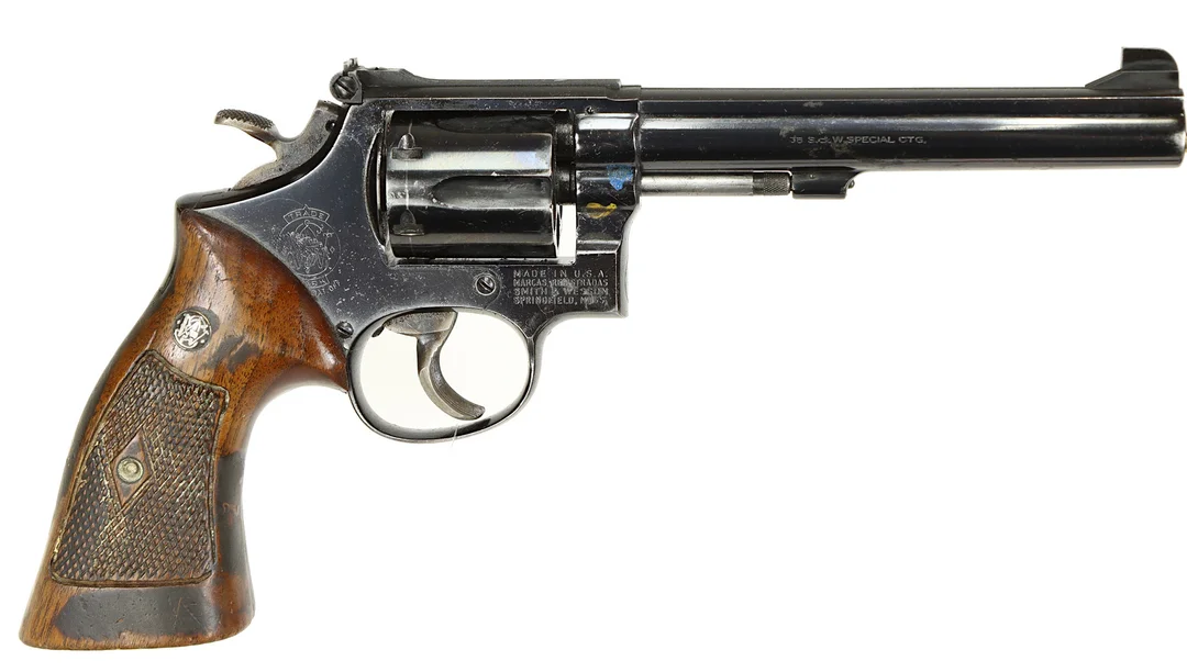 REVOLVER, fabrikat Smith & Wesson, modell 14-1, kaliber .38 Special, tillv.nr K453526. — Revolvers — Walter Borg