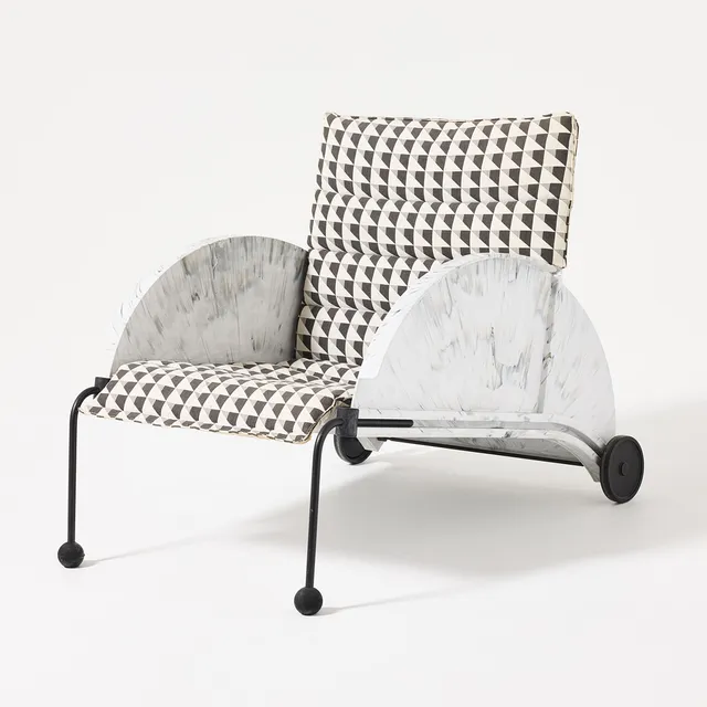 ANNA CASTELLI FERRIERI. Fåtölj, Kartell, Italien 1980-tal, modell 4841, svärtad metall och formgjuten plast.