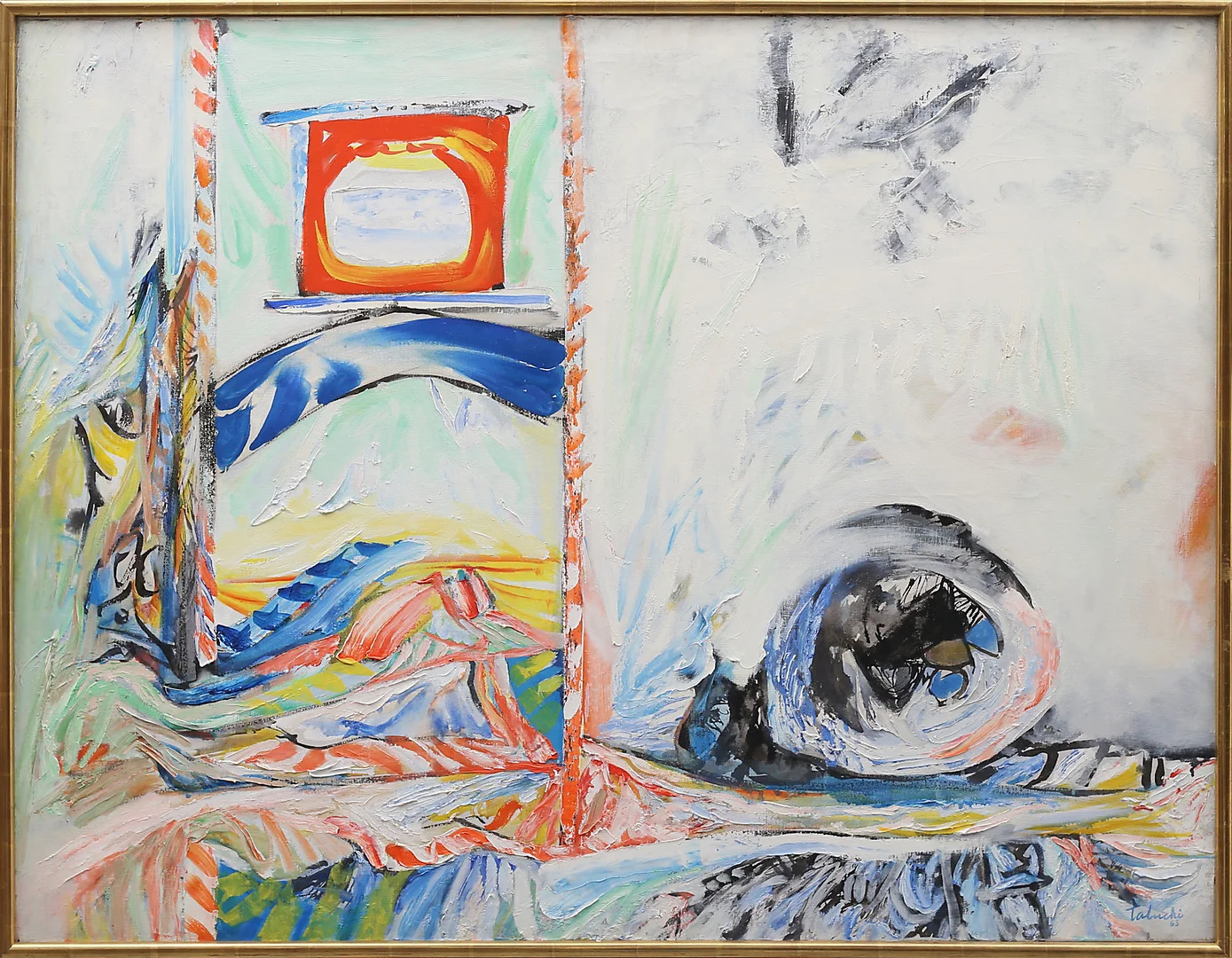 YASSE TABUCHI. "Lumiere blanche" 89x116 cm, oil on canvas, signed Tabuchi. — Paintings — Garpenhus Auktioner