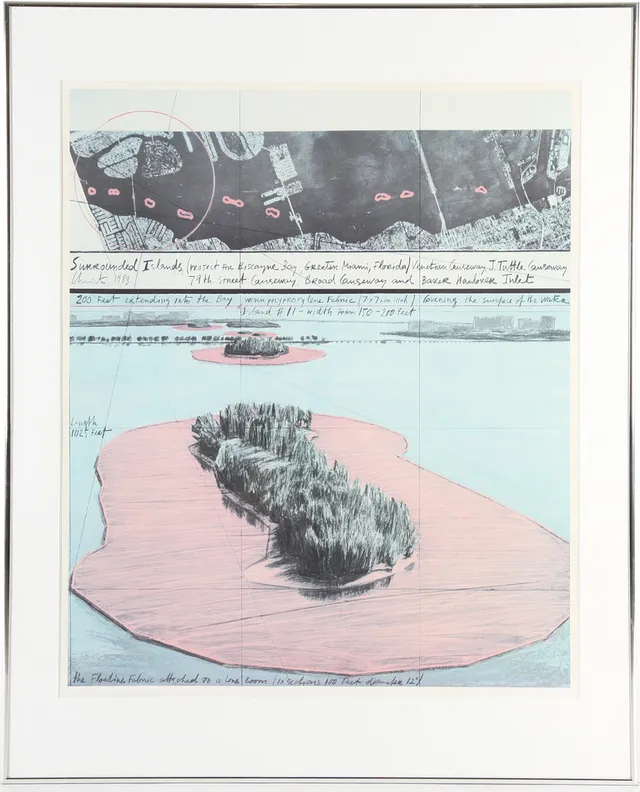 CHRISTO & JEANNE CLAUDE. Tryck, "Surrounded Islands (Project for Niscayne Bay).