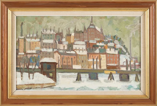 GUNNAR NORDSTRÖM. Stockholmsmotiv, olja på duk, signerad.