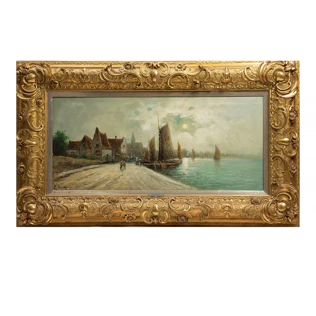 OIDENTIFIERAD KONSTNÄR, olja på duk, signerad L. Veerkamp, 1900-talets början.