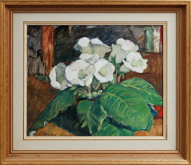ELSA CELSING. Blomsterstilleben, olja på pannå, signerad.