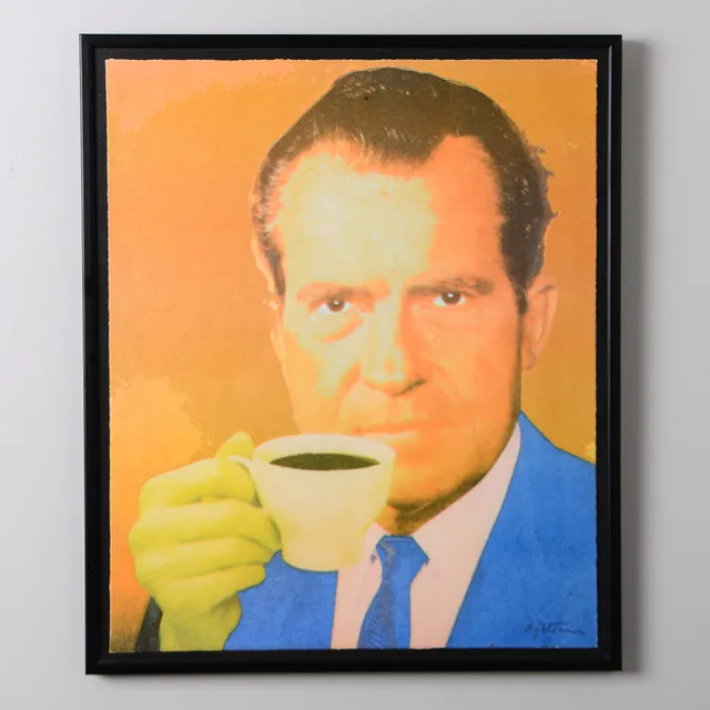KJARTAN SLETTERMARK. "Nixon", färglitografi, signerad samt numrerad.