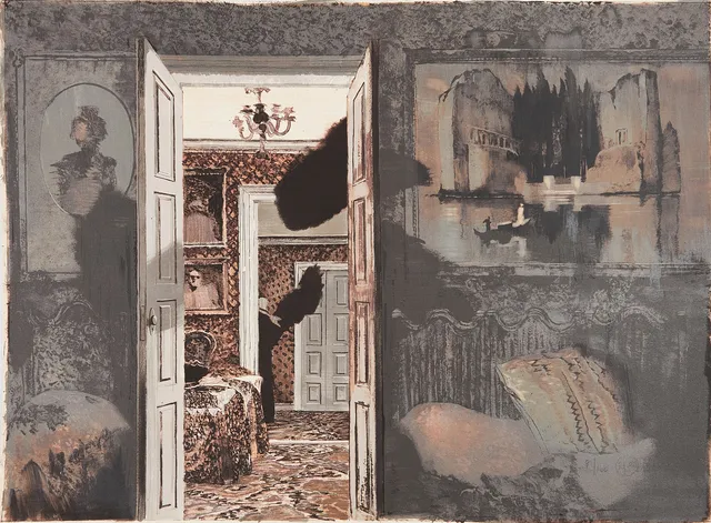 ROJ FRIBERG (SVERIGE, 1934-2016). "Dödens ö" Färglitografi, 1993, signerad 9/160.