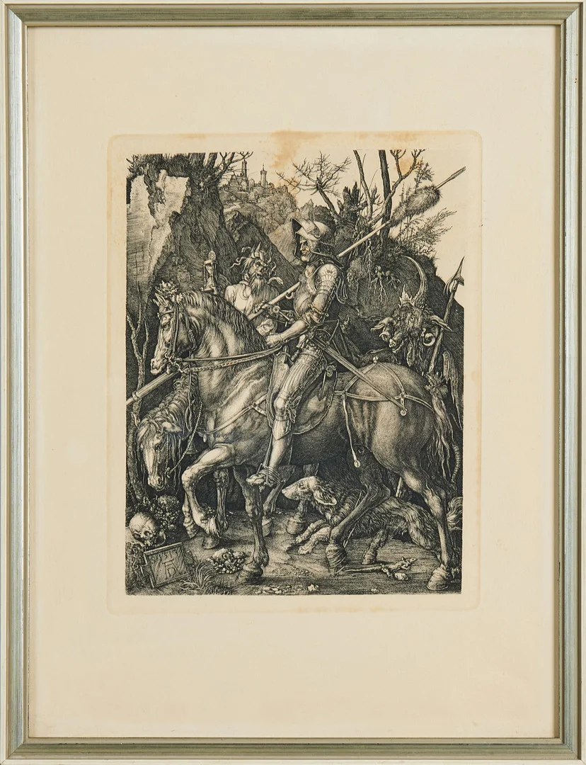 ALBRECHT DÜRER (TYSKLAND, 1471-1528). EFTER. "Knight, Death and Devil", etsning. — Engravings & Prints — Stockholms Auktionsverk Magasin 5