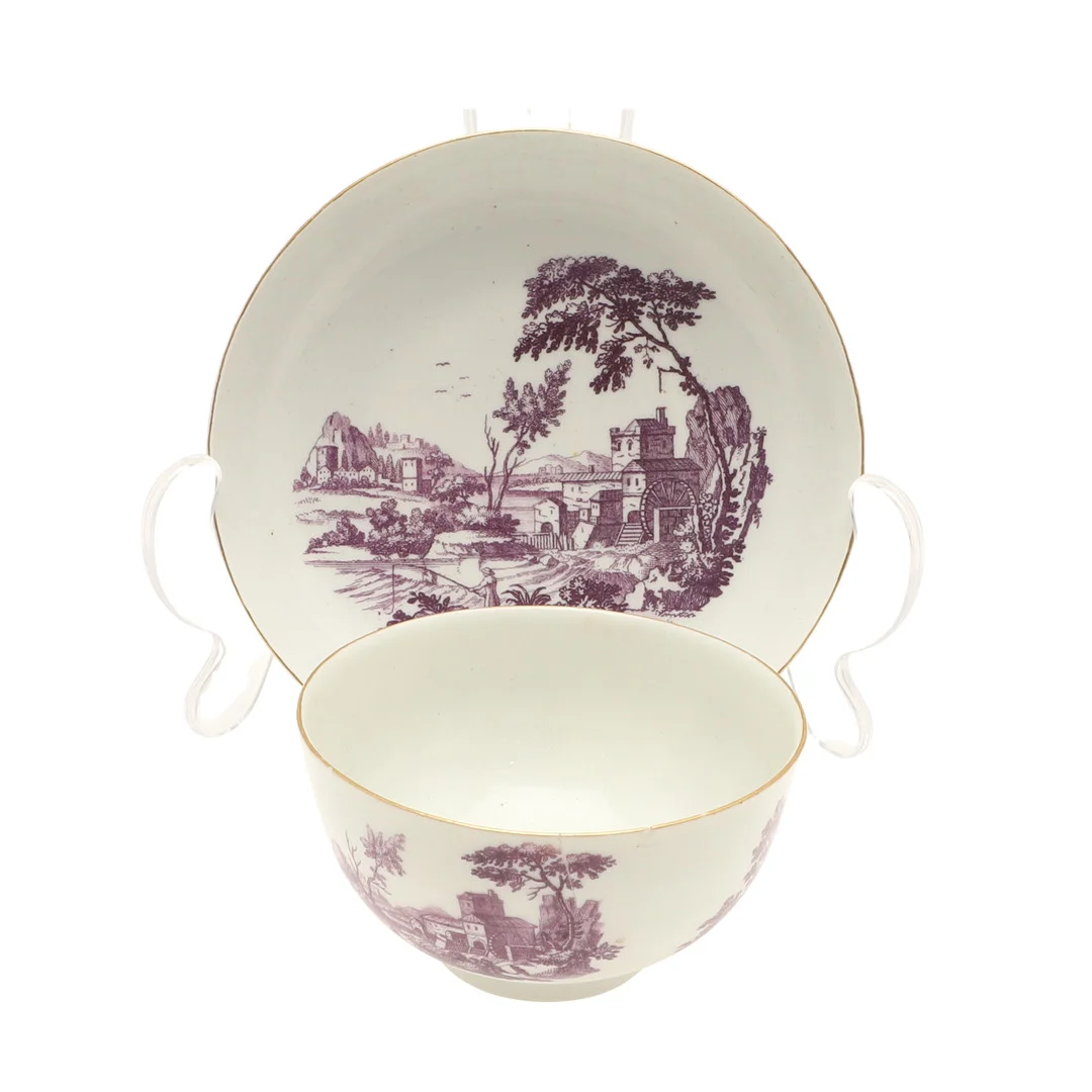 18THC WORCESTER TEA BOWL & SAUCER. — European — Lawrences Auctioneers
