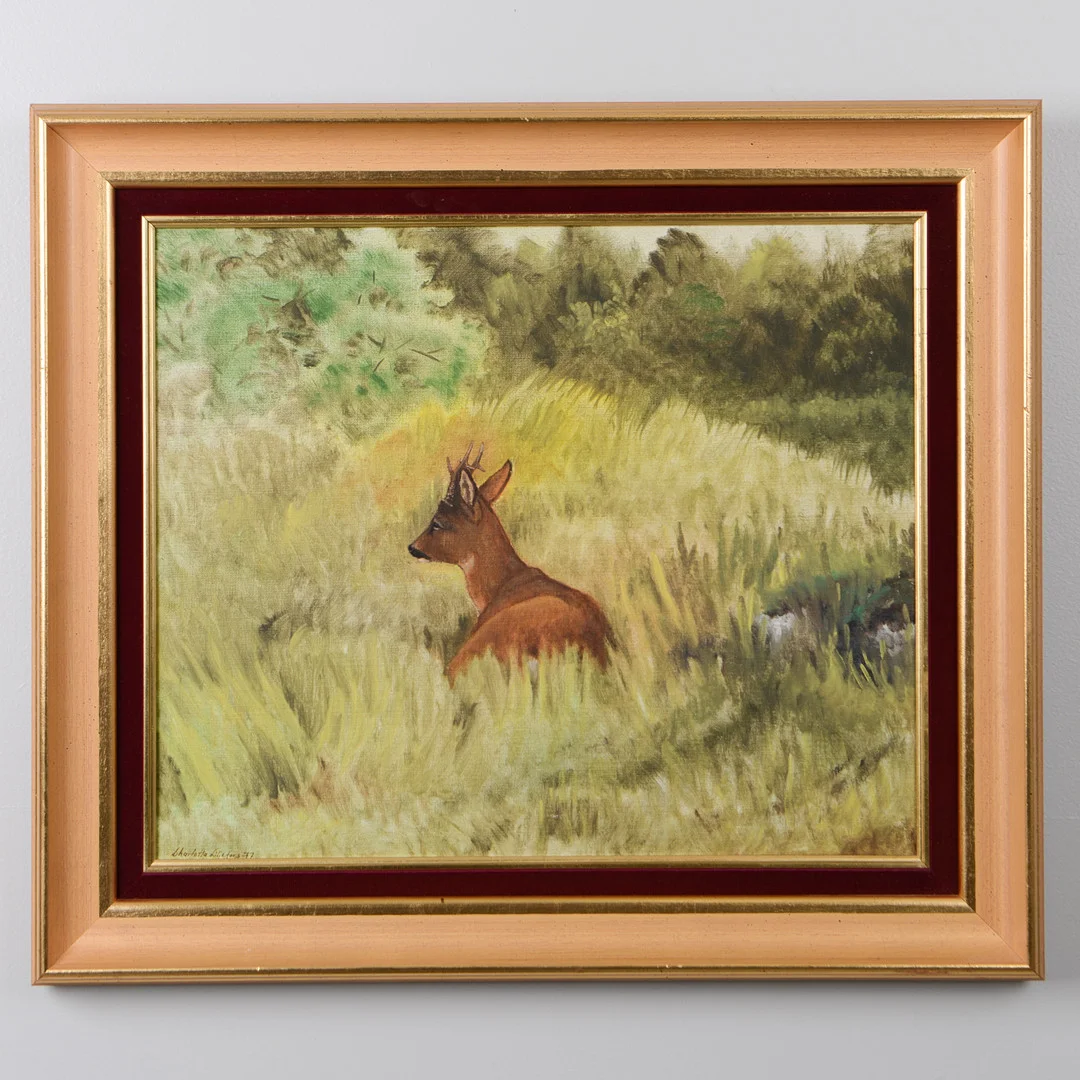 CHARLOTTA LILJEFORS. Rådjur i landskap, olja på duk, signerad. — Paintings — Formstad Auktioner