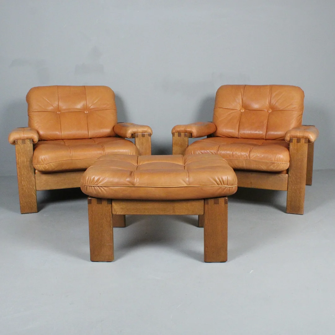 Paar Sessel mit Ottomane der 1970er (3). — Armchairs & Chairs — Stockholms Auktionsverk Düsseldorf/Neuss