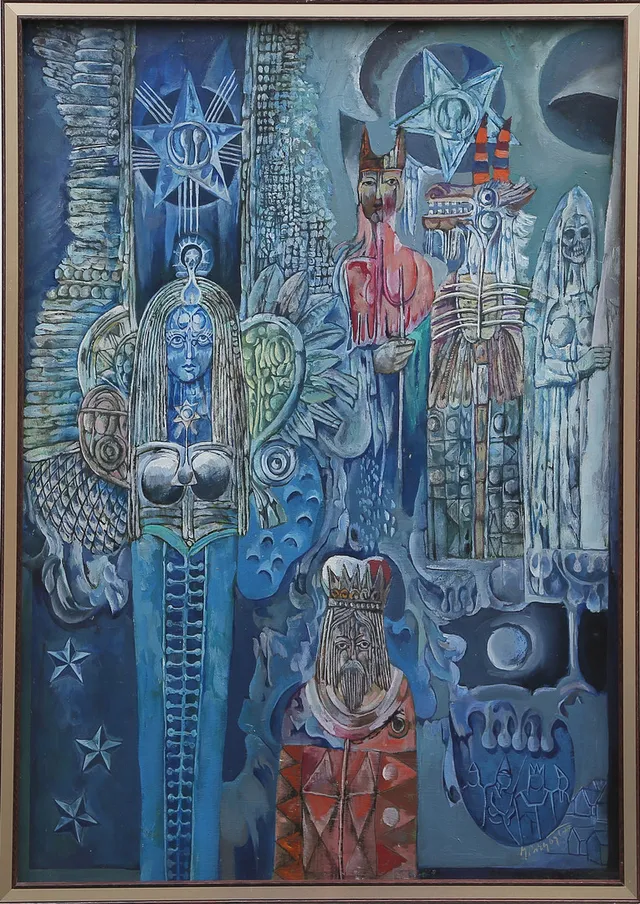 JERZY PRZYBYL. OLJA på pannå, Polen, signerad, 1900-tal.