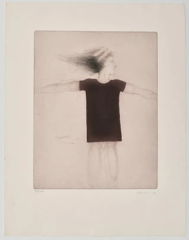 SUZANNE NESSIM. Svart tröja. Färglitografi 71 /110.