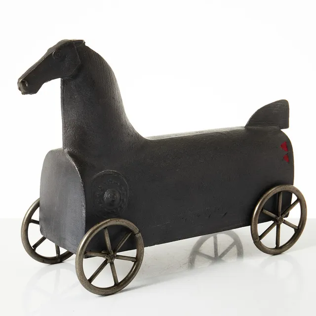 BJÖRN NYBERG. skulptur, patinerat gjutjärn, delvis bemålad, signerad Björn Nyberg.