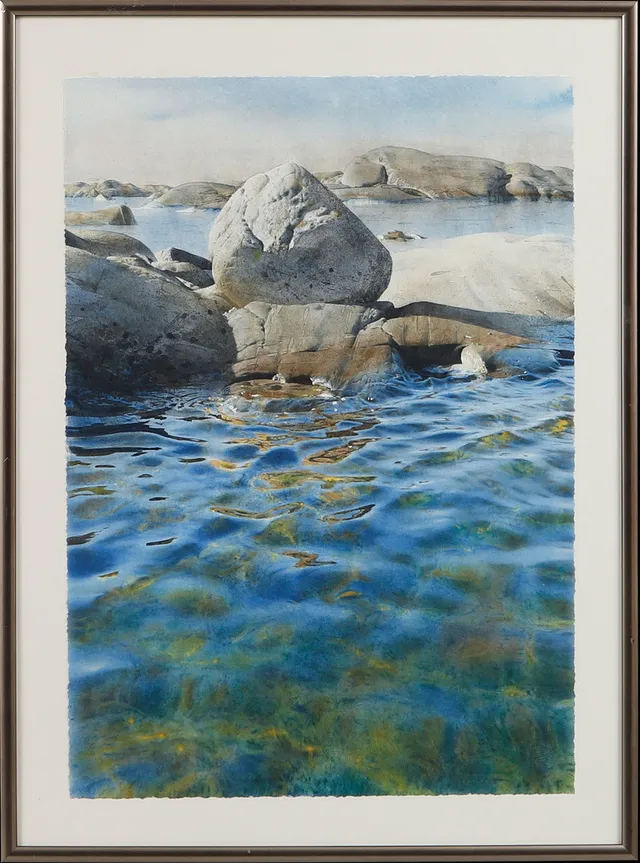 STANISLAW ZOLADZ. Färglitografi, "Vågskvalp", signerad, märkt PT och numrerad 8/35.