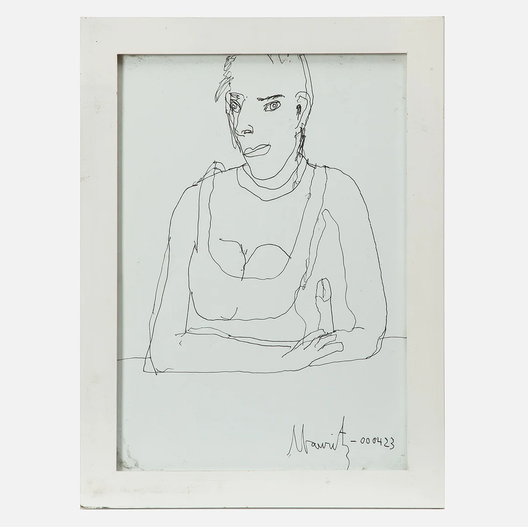 MAURITZ KARSTRÖM. Teckning, signerad och daterad 2000. — Drawings — Stockholms Auktionsverk Göteborg